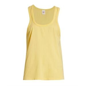 Redone Relaxed Cotton Beach Tank Yellow M